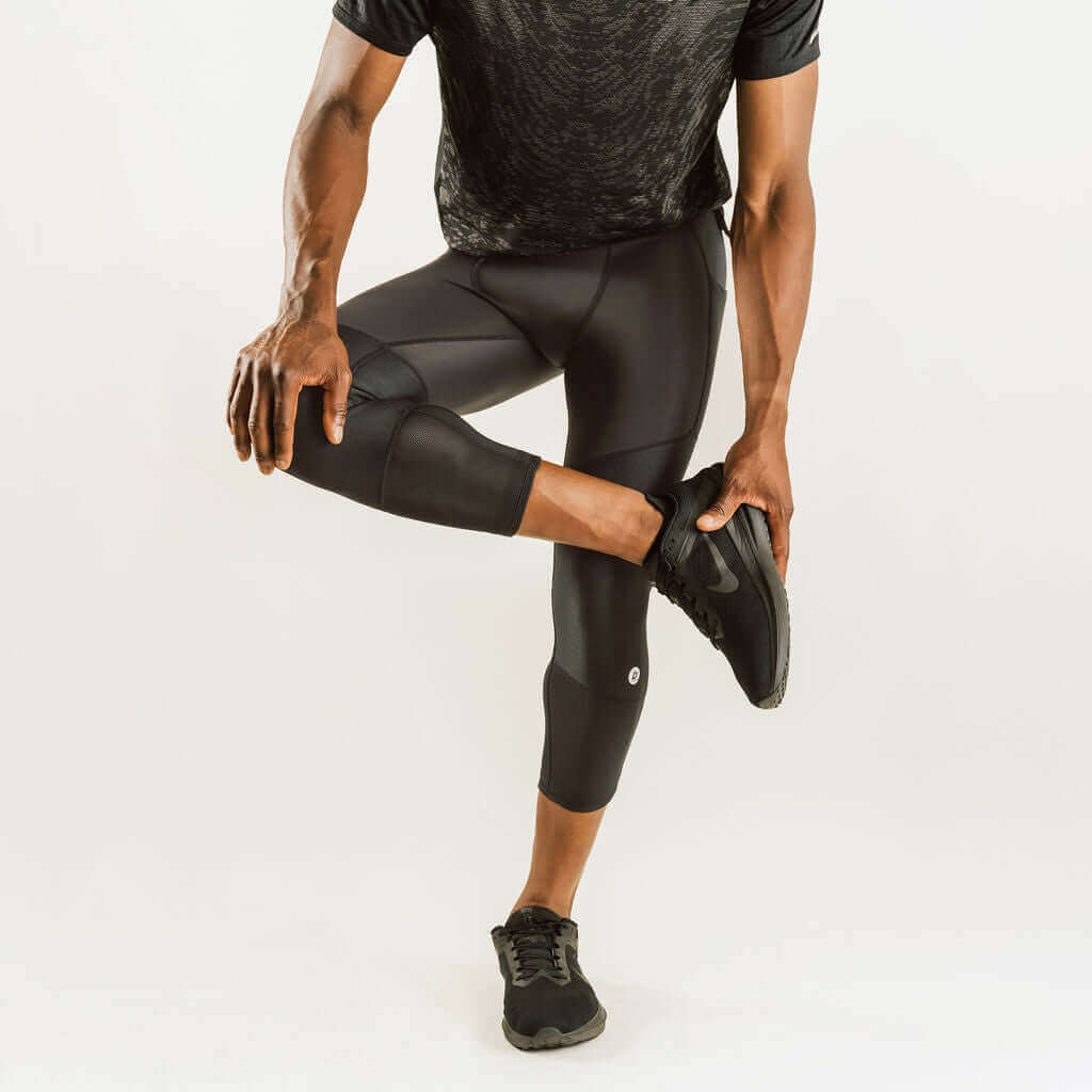 Men's KS1 Vent | 7/8 Knee Support Compression Pants Black Featured, frontpage, KS1, Men's, Sports, Spring, Summer, Vent Bracelayer® Canada | Knee Compression Gear