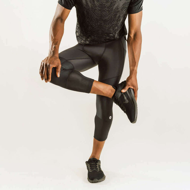 Men's KS1 Vent | 7/8 Knee Support Compression Pants Black Featured, frontpage, KS1, Men's, Sports, Spring, Summer, Vent Bracelayer® Canada | Knee Compression Gear