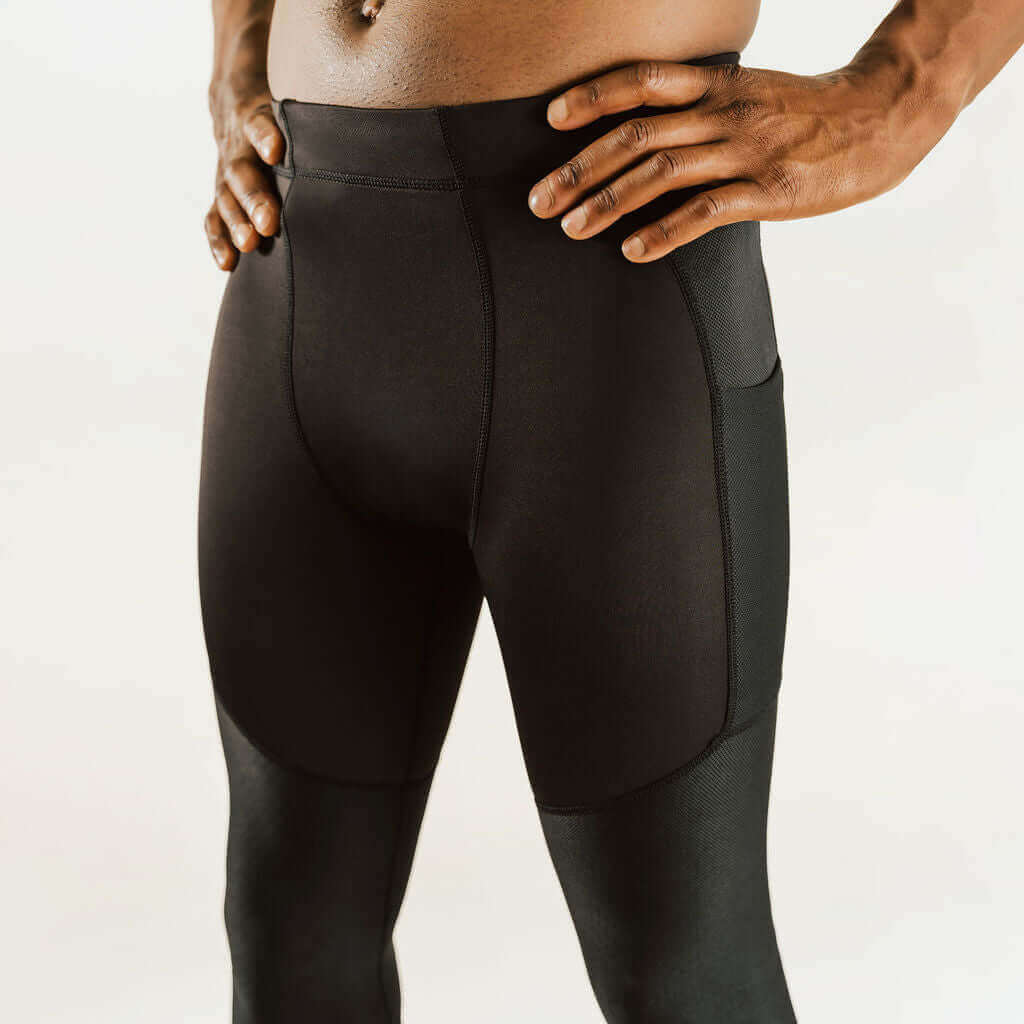 Men's KS1 Vent | 7/8 Knee Support Compression Pants Black, Featured, frontpage, KS1, Men's, Sports, Spring, Summer, Vent Bracelayer® Canada | Knee Compression Gear