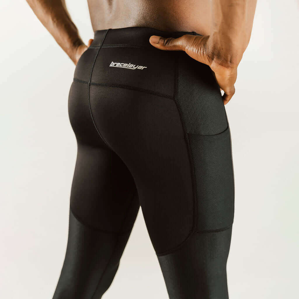 Men's KS1 Vent | 7/8 Knee Support Compression Pants Black Featured, frontpage, KS1, Men's, Sports, Spring, Summer, Vent Bracelayer® Canada | Knee Compression Gear