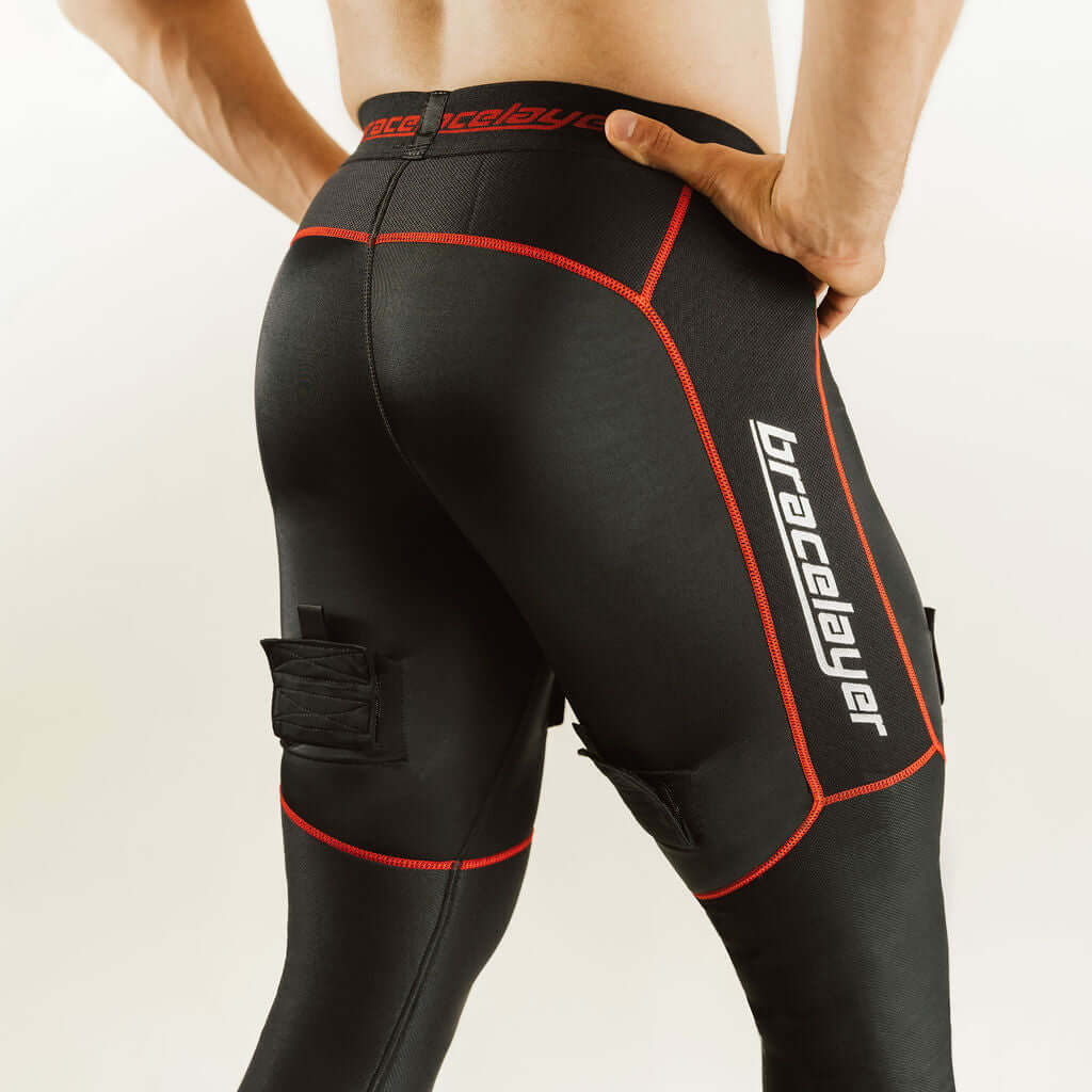 KX2 RedLine | Compression Pants Hockey Players Trust! With Cup Pouch and Knee Support frontpage, knee brace for hockey, Hockey, KX2, KX2 RedLine, Men's, Pants, RedLine, Sports, Winter, Knee Brace Hockey, Hockey Knee, Bracelayer® Canada | Knee Compression
