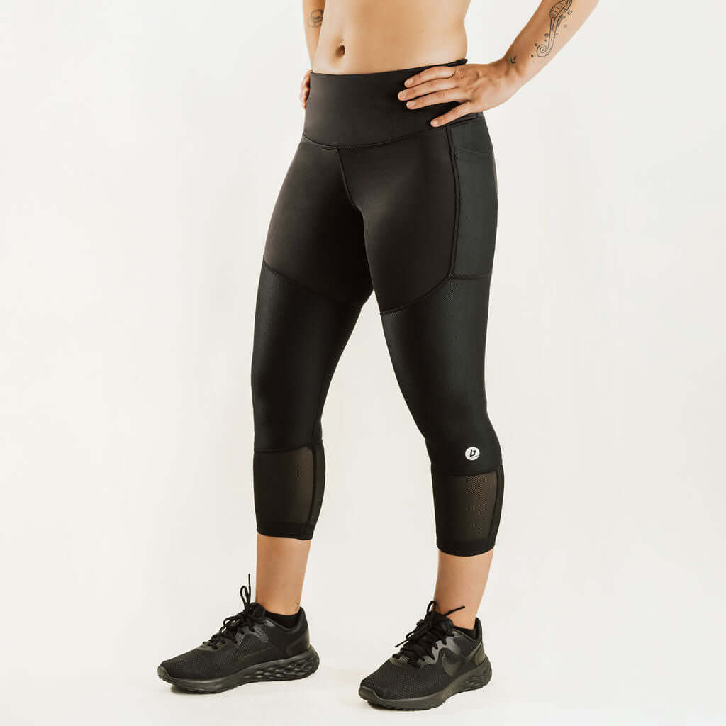  Women's KS1 Vent | 7/8 Knee Support Compression Pants Black, Featured, frontpage, KS1, Sports, Spring, Summer, Vent, Women's Bracelayer® Canada | Knee Compression Gear