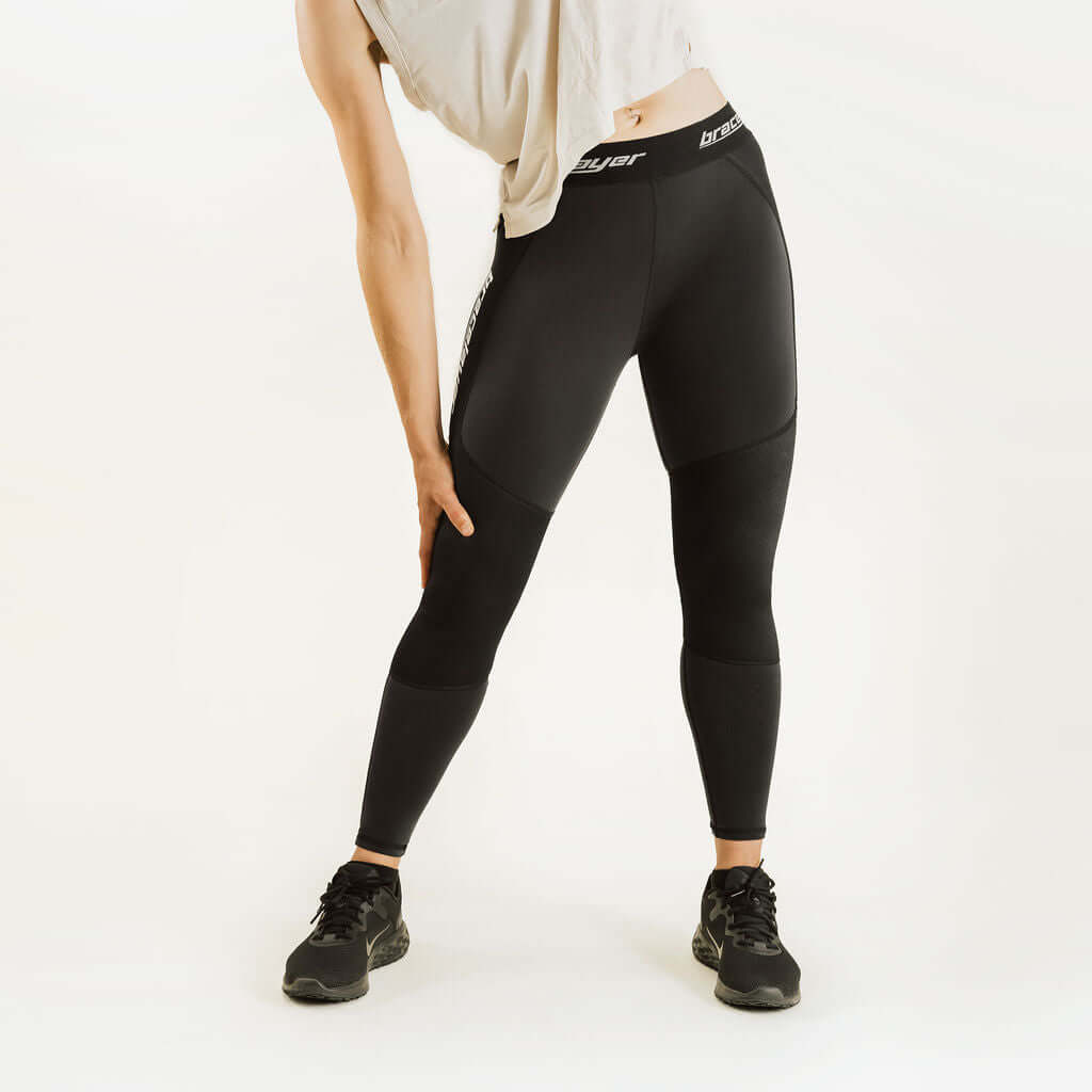 Women's KX1 | Knee Support Compression Pants Black, frontpage, KX1, Pants, Women's Bracelayer® Canada | Knee Compression Gear