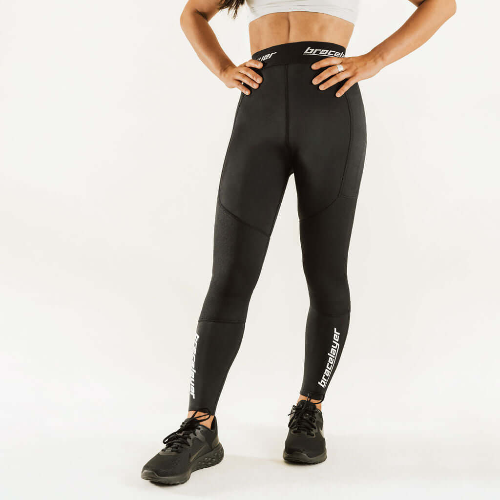 Women's KX2 | Knee Support Compression Pants Black, frontpage, KX2, Pants, Women's Bracelayer® Canada | Knee Compression Gear