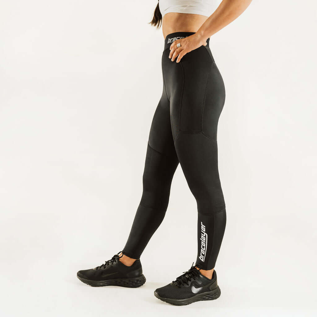 Women's KX2 | Knee Support Compression Pants Black, frontpage, KX2, Pants, Women's Bracelayer® Canada | Knee Compression Gear