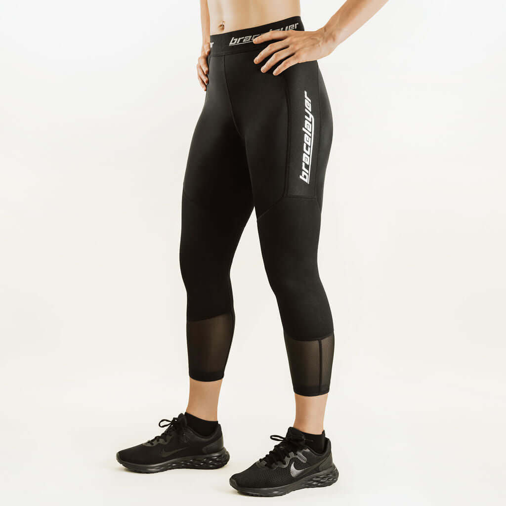 Women's KXV | 7/8 Knee Support Compression Pants Black, frontpage, KXV, Pants, Women's Bracelayer® Canada | Knee Compression Gear