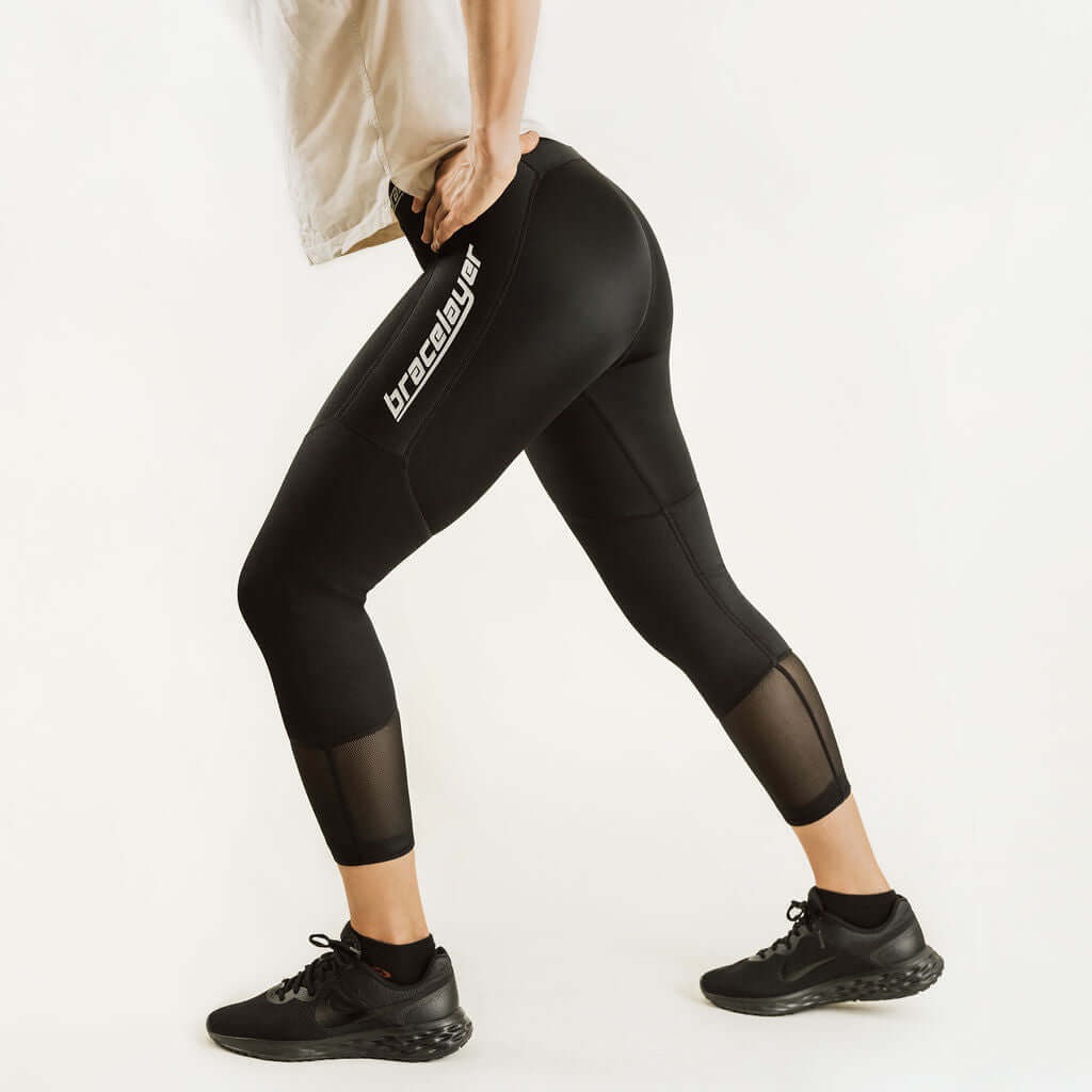  Women's KXV | 7/8 Knee Support Compression Pants Black, frontpage, KXV, Pants, Women's Bracelayer® Canada | Knee Compression Gear