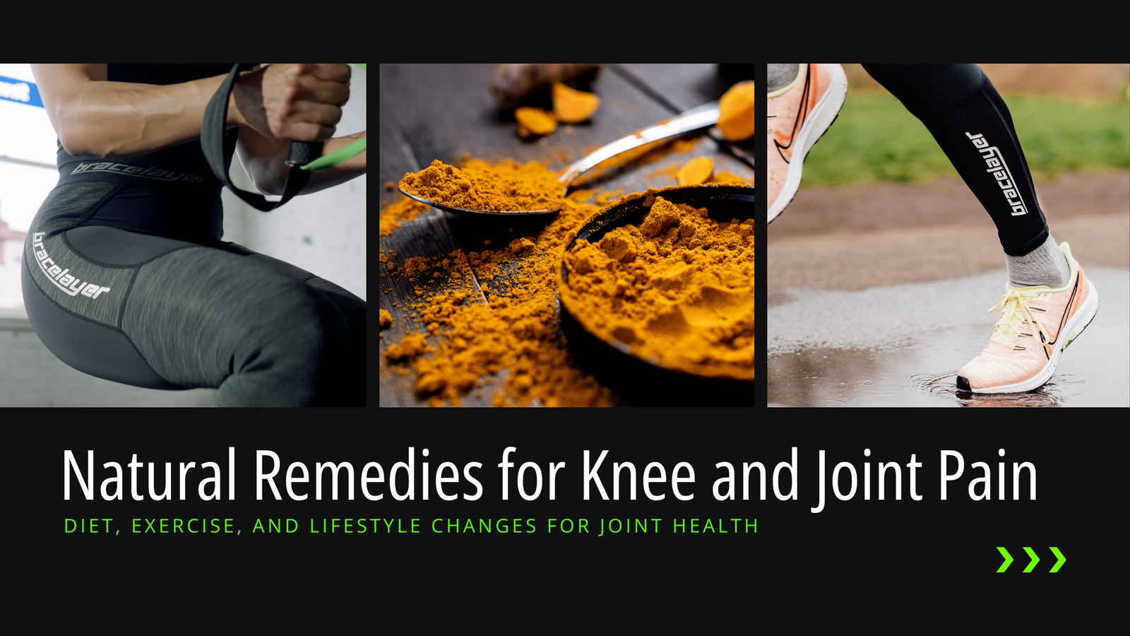 Want to find some knee pain relief naturally? There are many ways to achieve it. This is a blog header for Bracelayer's Natural Remedies for Knee and Joint Pain blog post!