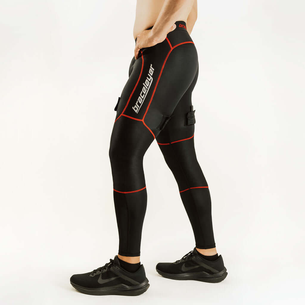 KX2 RedLine | Compression Pants Hockey Players Trust! With Cup Pouch and Knee Support frontpage, knee brace for hockey, Hockey, KX2, KX2 RedLine, Men's, Pants, RedLine, Sports, Winter, Knee Brace Hockey, Hockey Knee, Bracelayer® Canada | Knee Compression