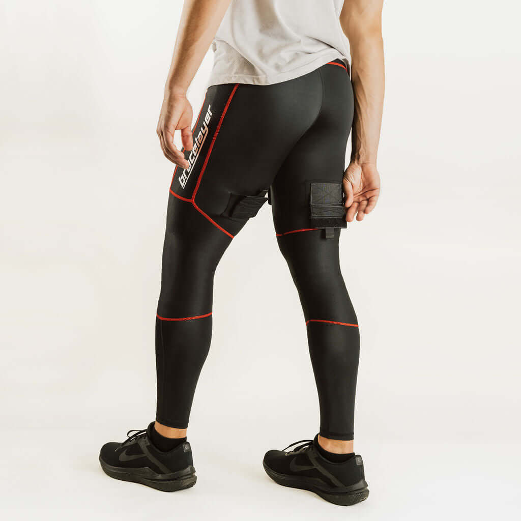 KX2 RedLine | Hockey Compression Pants with cup pouch &  w/ Knee Support frontpage, knee brace for hockey, Hockey, KX2, KX2 RedLine, Men's, Pants, RedLine, Sports, Winter, Knee Brace Hockey, Hockey Knee, Bracelayer® Canada | Knee Compression Gear